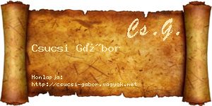 Csucsi Gábor névjegykártya